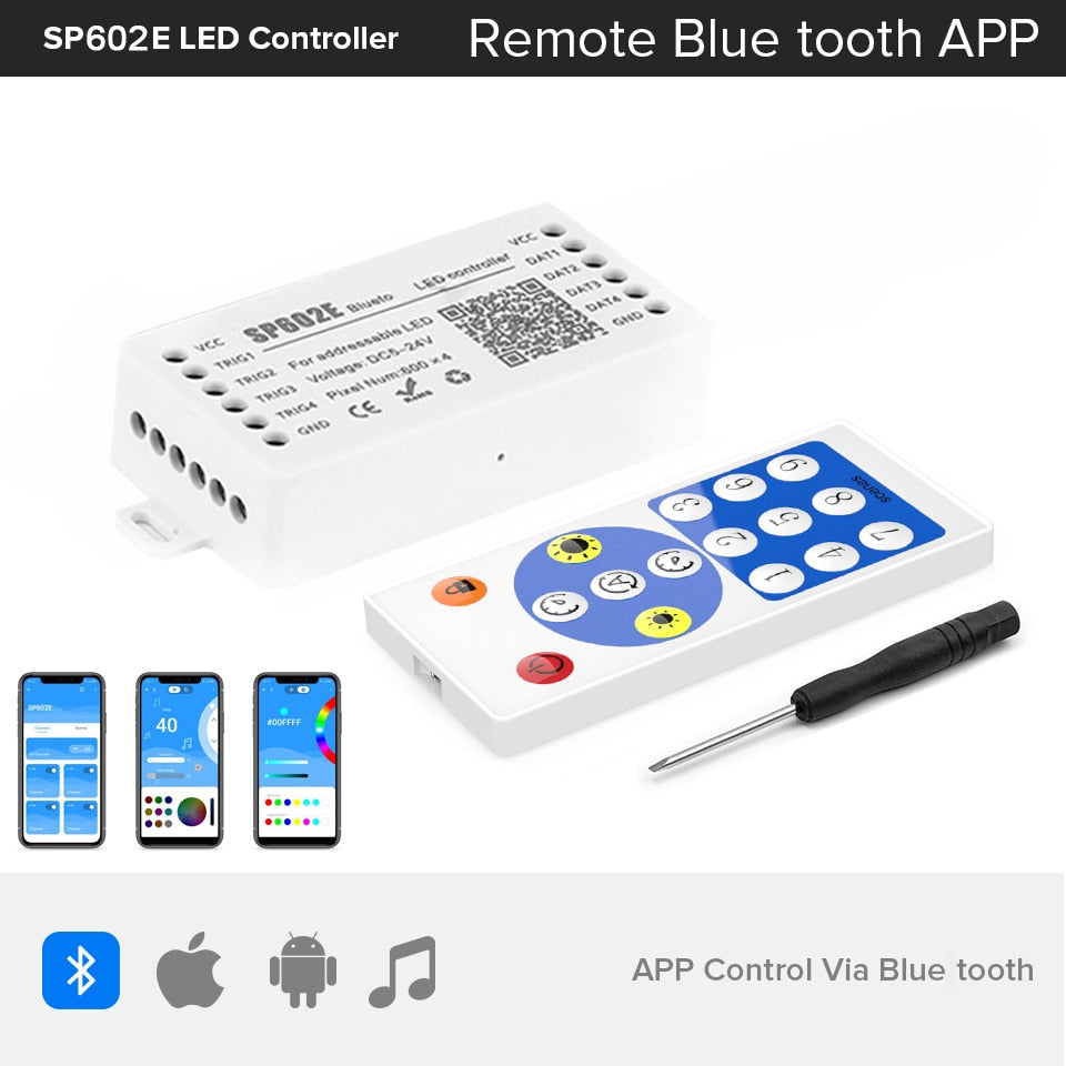 Led Strip Light Controller Blue tooth SP105E SP110E Wi-fi SP108E SP511E WS2812B Music SP107E SP601E WS2811 SK6812 Lights DC5V-24V