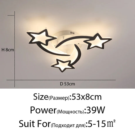 Modern LED Chandelier White/Black Dimmable Indoor Lighting For Bedroom Hall Living Children's Room Acrylic Fixture Lamps