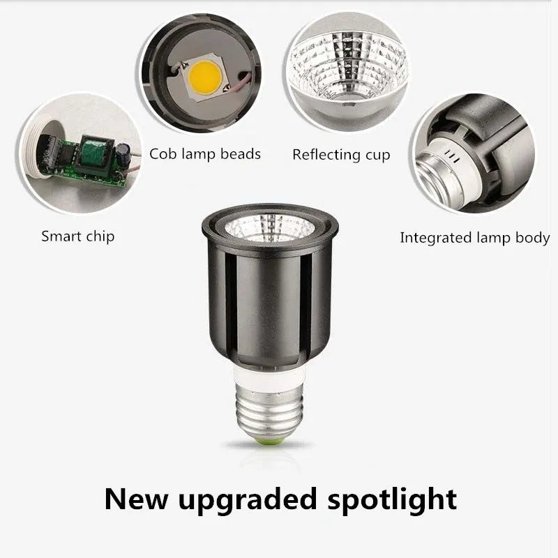 Strong Heat Dissipation LED Spotlight Bulb 220V 110V 9W 12W 15W 20W 25W Dimmable COB GU10 E14 E27 GU5.3 LED Spot Light Lamp