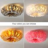 Modern LED Ceiling Light Nordic New Feather Bedroom Living Room Hallway Simple Warm Romantic Children Kid Fixture Decor Lamp