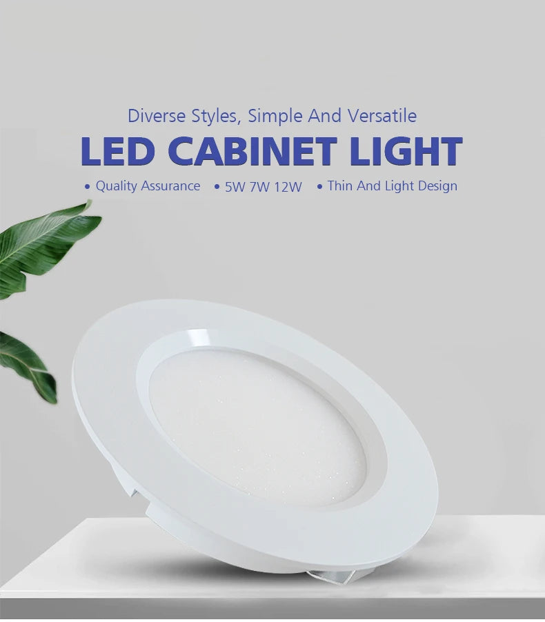 Mini LED Spotlight IP65 Waterproof - 12V Ultra-Thin Hidden Downlight for Bathroom, Outdoor & Cabinet - 3W / 5W / 7W Recessed Ceiling Light