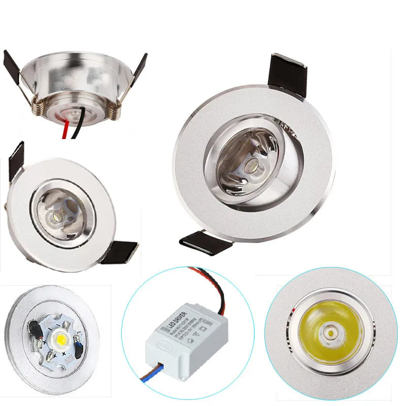3W RGB LED Recessed Downlight & Spotlight (DC12V / 220V) - Dimmable Cabinet Light with Remote