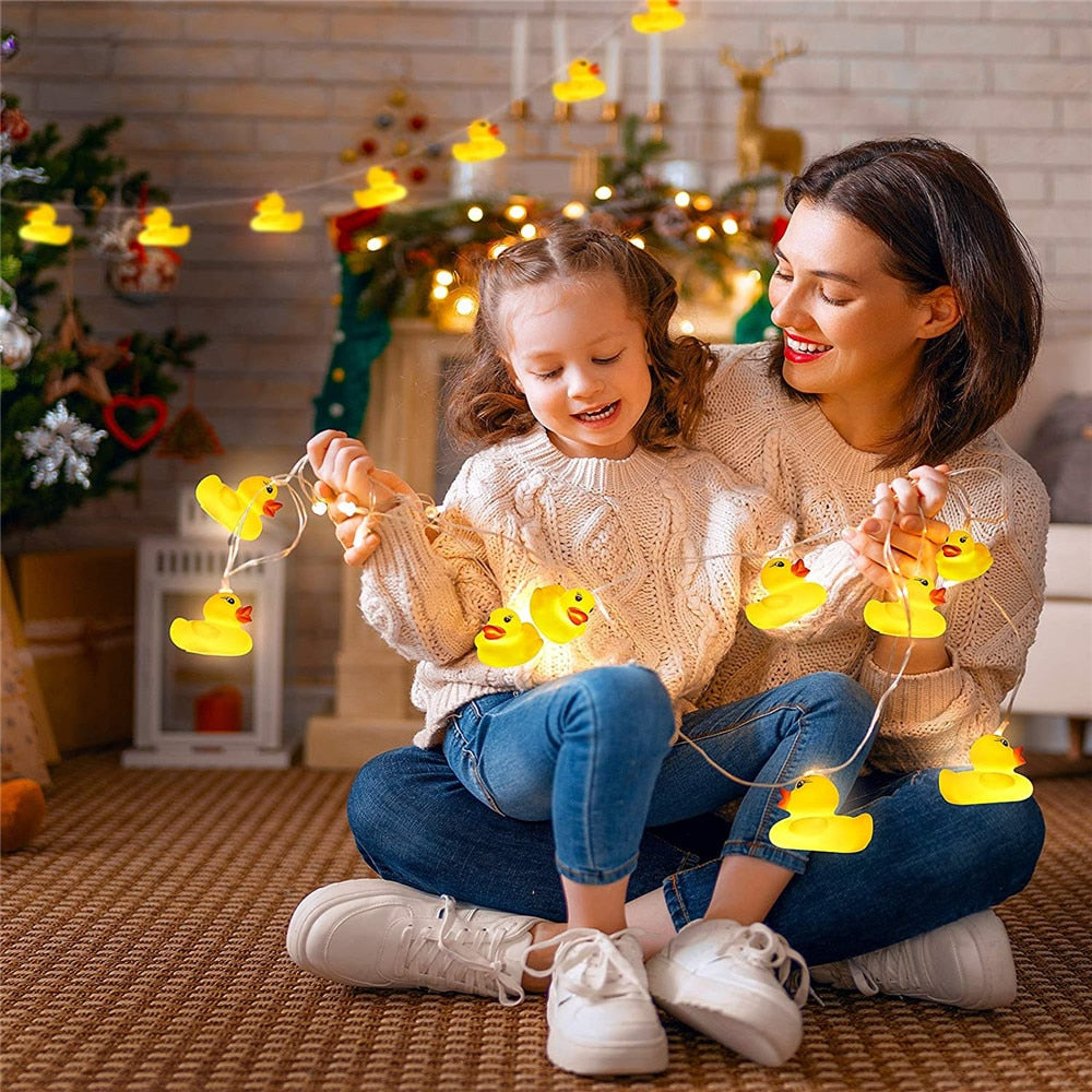 Mini Yellow Duck LED String Light Glow Indoor Outdoor Xmas Wedding Party Battery Operated LED Fairy Light