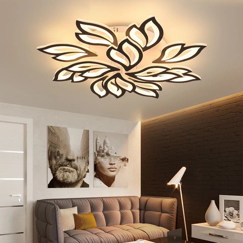 Modern Led Ceiling Lights For Living Room Bedroom Led Ceiling Lamps Black/White Acrylic Kitchen Hanging Light Fixtures
