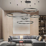 Modern Led Ceiling Chandelier home decor Brushed Rings  Mounted For Bedroom Living Room Hanging Lamp  Lustre Indoor Lighting