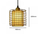 Industrial Metal Wire Cage Pendant Light Plug In Vintage Edison Swag Hanging Light with On/off Switch Pendant Lighting (Gold)