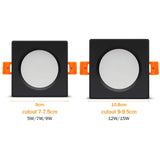 IP65 Led Black Ceiling Lamp Waterproof Downlight Recessed Lights Square Led Spot Lighting For Bathroom Toilet Living Room Foyer