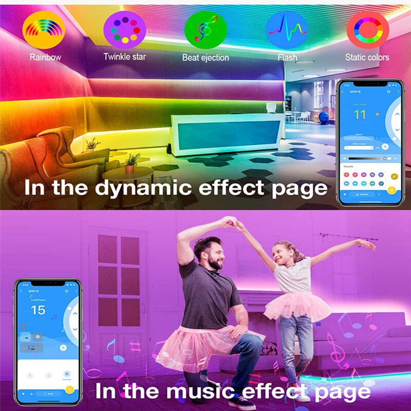 Smart RGB Controller Bluetooth music App IR38 Key Remote control For SP611E WS2811/2812B Addressable Led RGB Tape Strip DC5V-24V