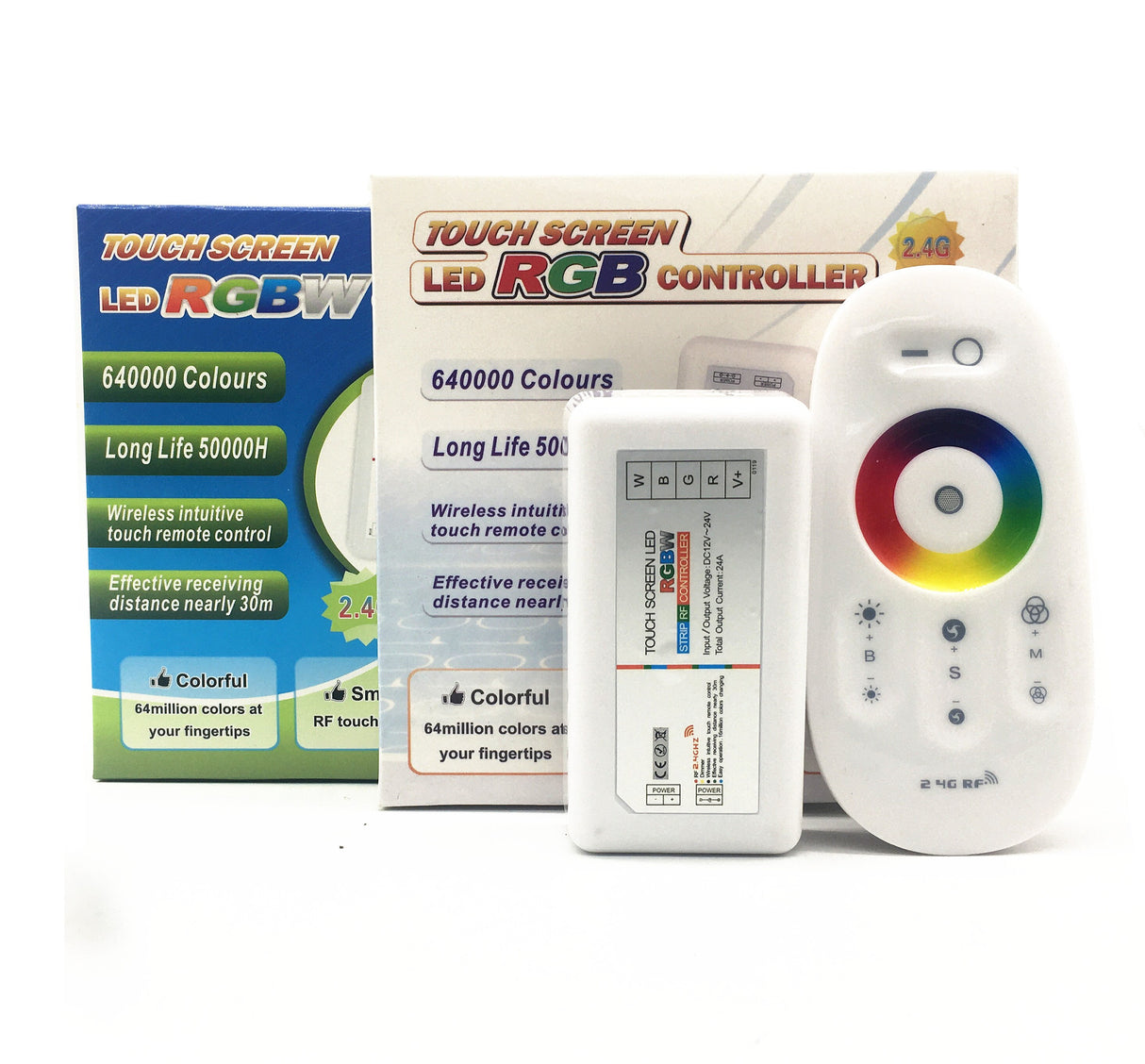 2.4G RGB RGBW LED strip controller touch remote control RF wireless DC 12V 24V LED driver touch screen led controller