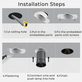 Frameless Recessed LED Ceiling Downlight Adjustable Mount Frame Socket GU10/MR16/MR11 Bulb Holder Spot Lighting Fitting Fixture
