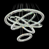 LED Crystal Chandelier Light Modern Ceiling Lamp Fixture Hanging Lustres 5 Rings Lighting Home Decoration