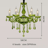 Luxury Green Crystal Chandelier - Vintage E14 Candle Pendant Light