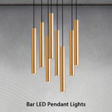 Slim LED Pendant Light - Long Tube Hanging Lamp for Kitchen Island & Bar