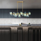 2026 Postmodern Copper Glass Chandelier - Blue Beauty Luxury Dining Room Light