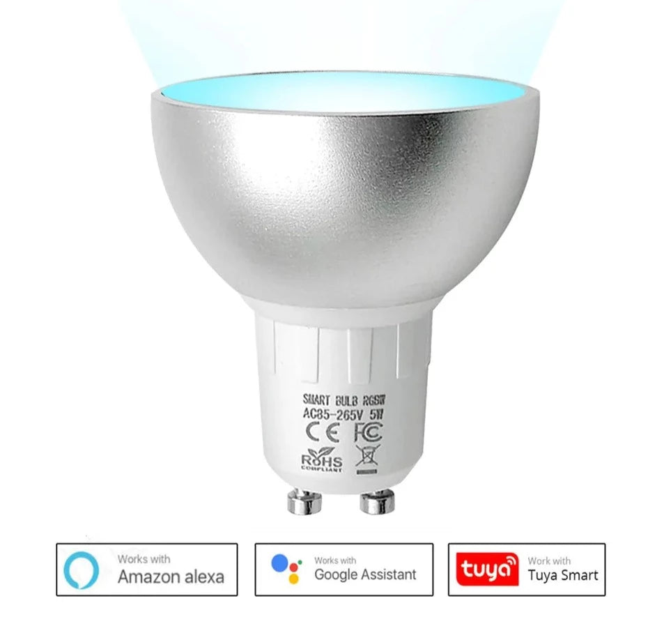  GU10 Smart LED Bulb 5W RGBW Compatible with Tuya SmartThings App Alexa Echo Plus Google Home Voice Control