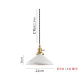 White Ceramic Brass Pendant Lights Fixtures Restaurant Bedroom Bedside Nordic Japanese Style Hanging Lamp LED Hanglampen