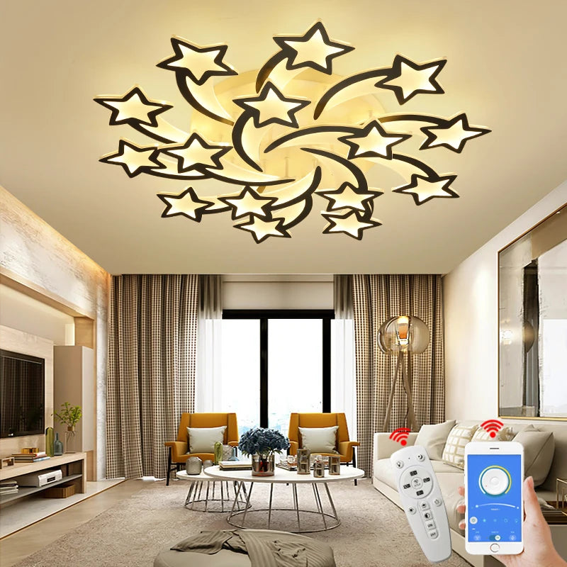 Modern LED chandelier with APP remote control  living room bedroom home chandelier lighting Free Shipping AC90-260V