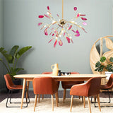 Nordic Romantic Firefly LED Chandelier Light Stylish Tree Branch/Round Metal Dining Room Restaurant Ceiling Spotlight Chandelier
