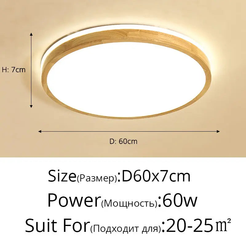 Modern Real Wooden LED Ceiling Lights For Bedroom Aisle Kitchen Dining Living Study Room Wardrobe Foyer Indoor Warm Home Lamps