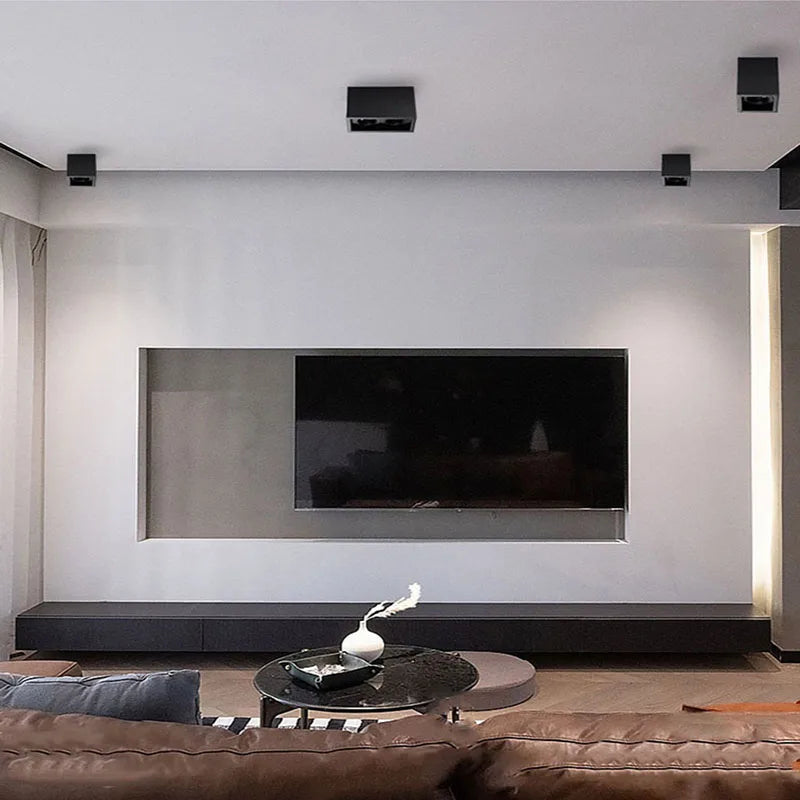 Square White Black LED COB Ceiling Lamp Surface Mounted Downlight 12W/15W AC90~260V 3000K LED Spot Light for Indoor lighting