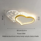Light For Home Led Light For Bedroom Women Princess Heart Shape Ceiling Lights Lamp Dimmable For Wedding Girls Room Bedroom