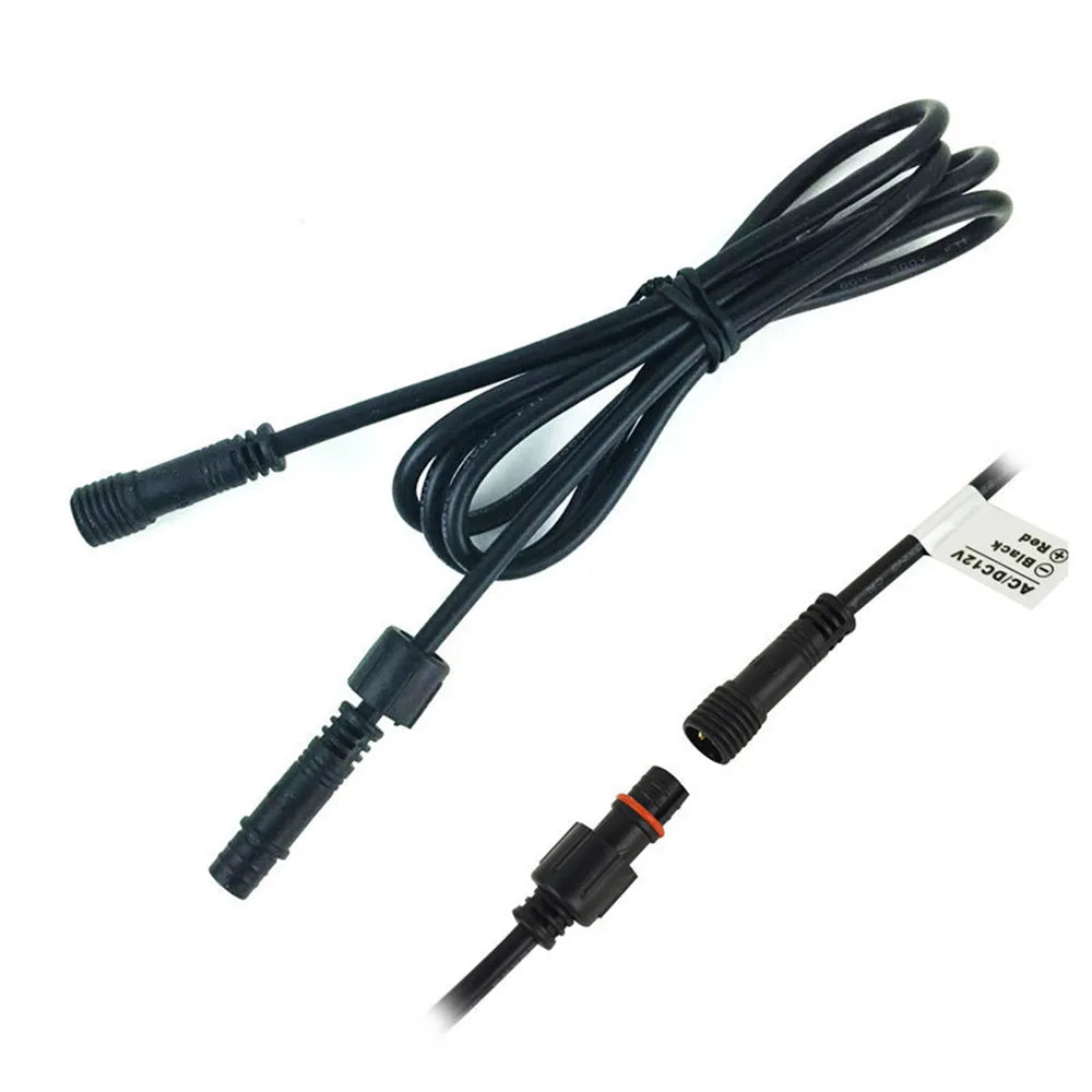 6-Pack 2-Pin Waterproof IP67 LED Extension Cables - 1 Meter (100cm) Male to Female DC Connector
