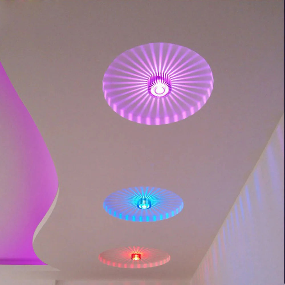 3W RGB LED Ceiling Light Dimmable Sun flower Colorful Light Remote Control Bedroom LED Downlight Living Room Decor Lamps D30