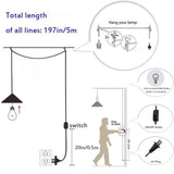 Industrial Metal Wire Cage Pendant Light Plug In Vintage Edison Swag Hanging Light with On/off Switch Pendant Lighting (Gold)