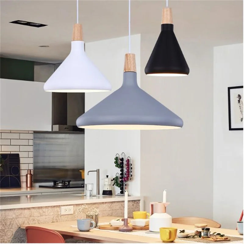 E27 Led chandelier modern Nordic chandelier industrial chandelier loft wooden lamp bedroom dining room kitchen lamp