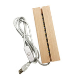 Hot Wooden Led Lamp Base USB Cable Switch Night Light 3D Led Night Lamp Base Long Acrylic DIY Wooden Lamp Base Top
