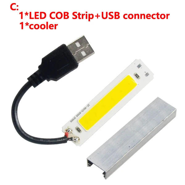 60x15mm USB LED COB Light Source (DC 5V, 2W) - Warm & Cold White Light Strip Module