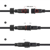 6-Pack 2-Pin Waterproof IP67 LED Extension Cables - 1 Meter (100cm) Male to Female DC Connector