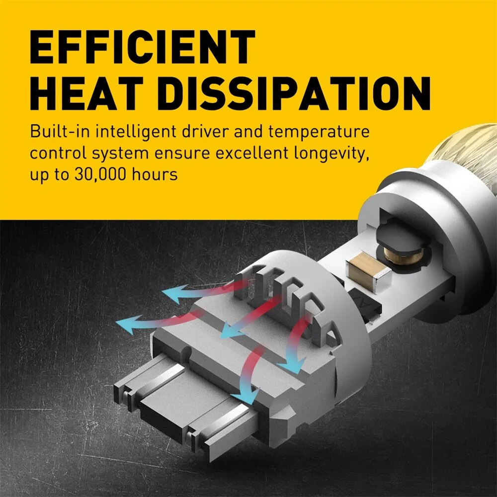 AUXITO 2x P27/7W 3157 LED Turn Signal Backup Reverse Lamp T25 3156 P27W DRL Daytime Running Light Tail Lamp Amber Red White 12V