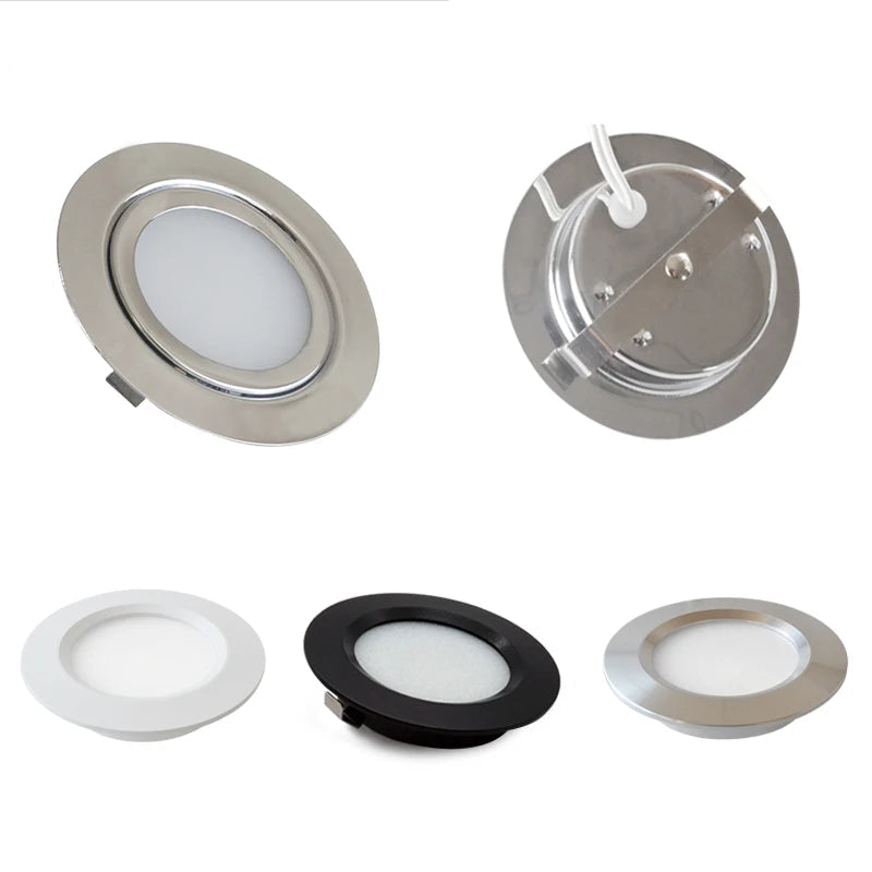 Mini LED Spotlight IP65 Waterproof - 12V Ultra-Thin Hidden Downlight for Bathroom, Outdoor & Cabinet - 3W / 5W / 7W Recessed Ceiling Light