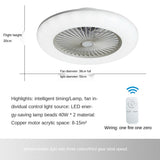 Smart Ceiling Fan Lamp With LED Light and Remote Control Chandelier Electric Roof Fans lighting Living Room 220 v Bedroom Home