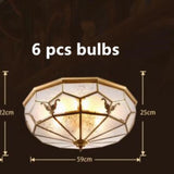 Fashion Europe vintage copper glass ceiling light America home deco 3 pcs e27 bulb ceiling lamp