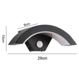 18/24W Modern PIR Motion Sensor Curved Led Wall Lamp Outdoor Waterproof IP65 Front Door Garden Porch Sconce Induction Wall Light