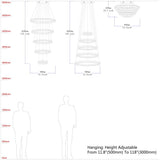 LED Crystal Chandelier Light Modern Ceiling Lamp Fixture Hanging Lustres 5 Rings Lighting Home Decoration