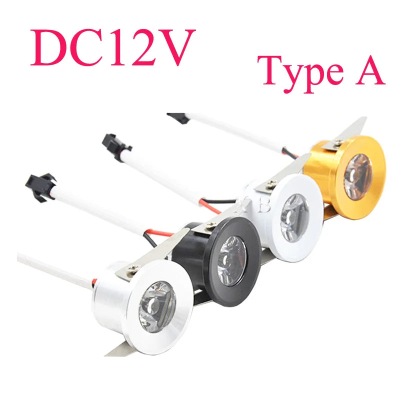 1W 3W Led recessed cabinet mini spot light 110V 220v downlight 12v dc jewelry show Include Led Driver 4000K Ceiling light lamp