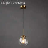 Amber Smoke Gray Clear Glass Pendant Lamp LED Hanging Light for Dining Room Table Kicthen Island Bedroom Bedside Lighting