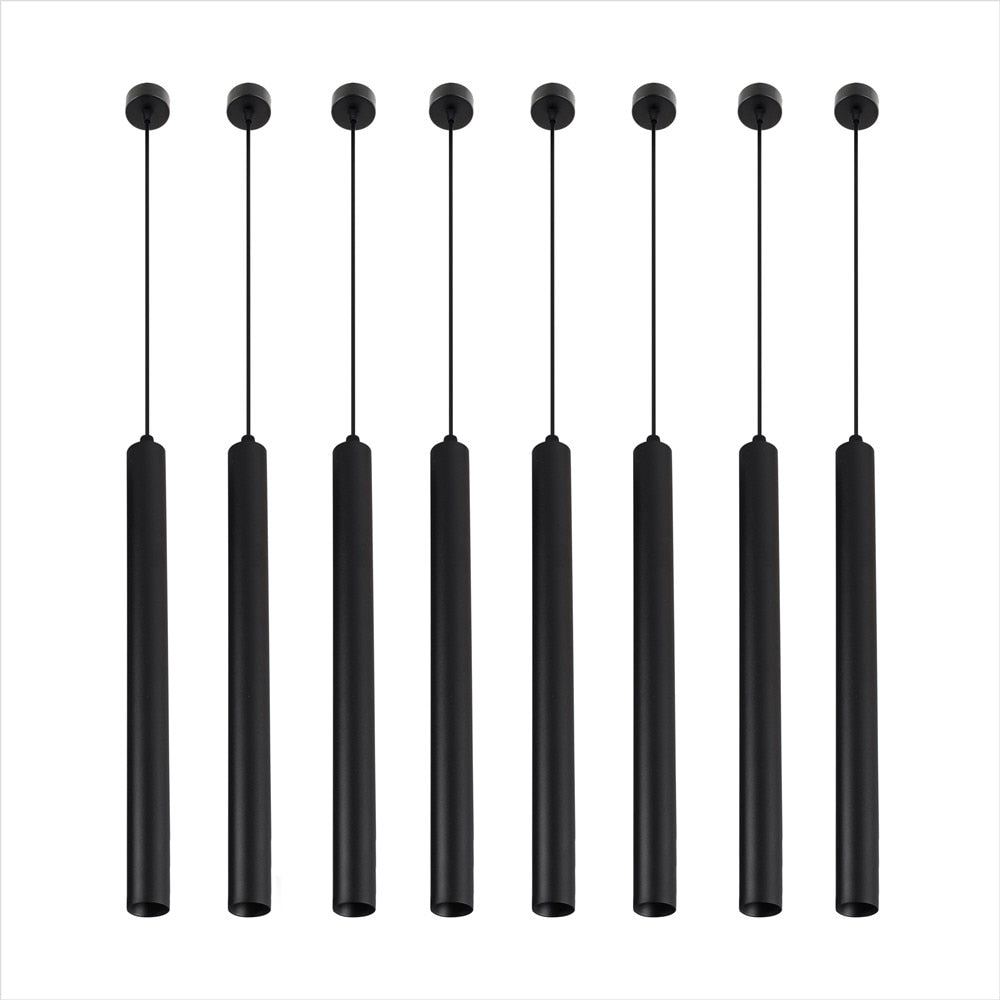Nordic Long Tube Pendant Lights Hanging Kitchen Light White Black Golden Length Adjustable Home Dining Room Lighting Lights