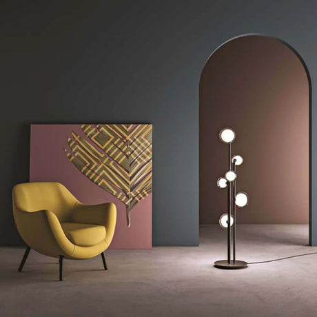  FLOOR LAMP Vintage glass ball floor lamp Vertical For Bedroom Room Decoration G9 Designer Black Nordic minimalist lamp