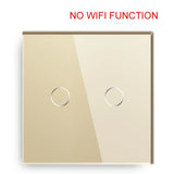 Bseed EU Touch Dimmer Switch 2 Gang 1 Way Led White Black Gloden Crystal Class Panel Dimmer