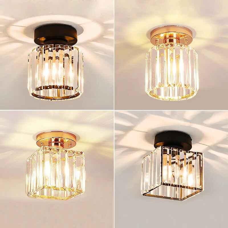 Simple Aisle Corridor Ceiling Light Modern Luxury Crystal Lamp for Entrance Hall Balcony Indoor Hang Lamp Lighting