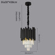 Dining room crystal chandelier modern black hanging light fixture luxury kitchen island led crystal lamp with dimmable