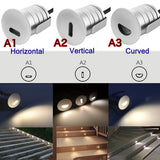 1W Waterproof IP67 Recessed LED Stair Light (DC 12V/24V) - Outdoor Deck & Corner Wall Lamp