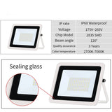 LED Floodlight 10W 20W 30W 50W 100W Flood Light 220V Waterproof IP68 Outdoor Wall Garden Spotlight Reflector Foco Lamp