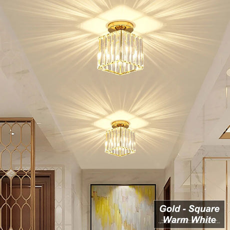 Simple Aisle Corridor Ceiling Light Modern Luxury Crystal Lamp for Entrance Hall Balcony Indoor Hang Lamp Lighting