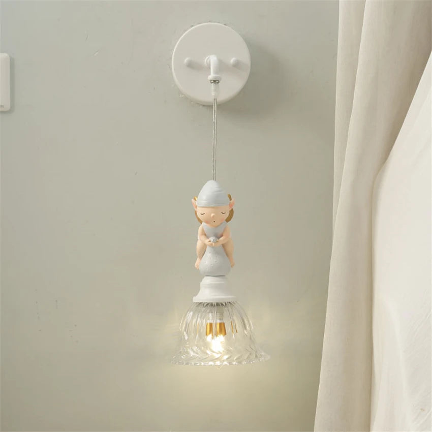 Butterfly Fairy American Children&#39;s Room Wall Lamp Nordic Girl Boy Bedroom Study Hallway Cartoon Modern Simple Decors Wall Lights