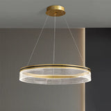 Modern Nordic Light Luxury Round Acrylic Ceiling Chandelier Bedroom Restaurant Hotel Lobby Cord Pendant Lighting